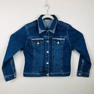 Lawman Blue Jean Rhinestone Jacket Size: L